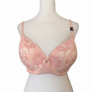 Victoria's Secret 34DDD Lined Demi Bra Underwire Cups Pink Lace NWT Body by